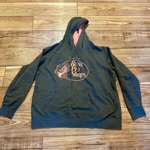 Bass Pro Shop Dark Gray Hoodie with Pink Accents